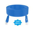 STEREN 100ft Cat5e Patch Cord Snagless UTP cULus Molded Blue 308-600BL